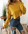 Logo Latest Design Lady Pullover Hoodies Women Long Sleeve Crop Top