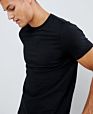 Short Sleeve Crew Neck 95%Cotton 5%Spandex Slim Fit Black Blank T Shirt Men