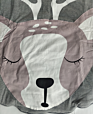 Hebeier Made Cotton Fabric Floor Sleeping Rug Christmas Deer Pink Carpet Large Baby Play Mat