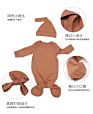 Newborn Infant Toddler Boy Girl Clothes Sleeper 100% Combed Cotton Baby Knotted Sleeping Gown with Hat