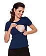 Women Breastfeeding T-Shirt Solid Color Super Soft Material Nursing Tees Maternity Tops