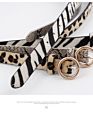 Design Women Pu Leather Animal Skin Pattern Alloy Buckle Belts