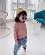 Striped Kids Tops Baby Girls T-Shirt High Neck Turtleneck Pullover Children Clothing 3-10Y Boys Warm Long Sleeve Tees