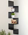 Wooden Corner Shelf 5 Tier Floating Shelves for Wall Easy-To-Assemble Wall Mount Corner Shelves for Bedroom Living Room