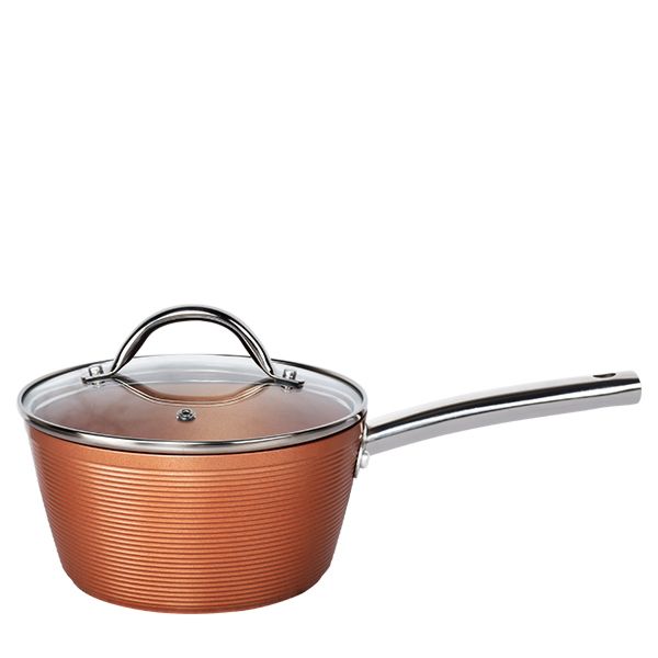 28Cm Fry Pan +18Cm Milk Pan Nonstick Copper Ceramic Coated Cookware Pan with Induction Compatible and Dishwasher Safe Oven Safe
