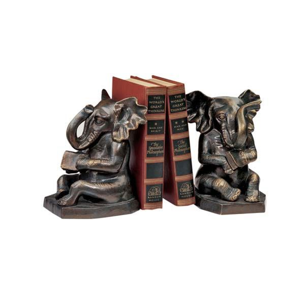 Home Decor Antique Resin Elephant Bookends
