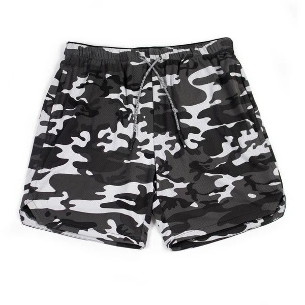 Items 2In1 Camo Mesh Breathable Basketball Men Woven Fabric Cotton Spandex Shorts