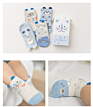 Children's Fall Socks 4 Pairs of Baby Girls Organic Cotton Designer Boat Socks