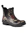 Girls Rose Print Rubber Rain Shoes