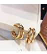 Spot 18K Gold-Plated Earrings 925 Silver Needle Three-Layer C-Shaped Gold-Plated Hoop Earrings