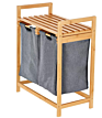 Bamboo Laundry Hamper with Dual Compartments