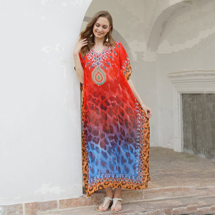 Caftan Moroccan Kaftans Dubai Casual Women Dress Blouse Musulmane